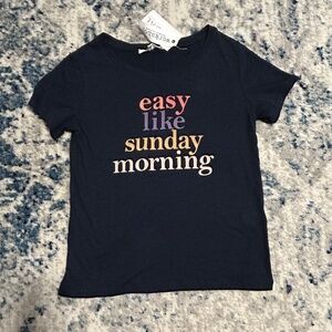 Navy Graphic Baby Tee. NWT. Soo Soft